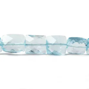 10x7-15x9mm Sky Blue Topaz faceted rectangle beads 7.5 inch 18 pieces