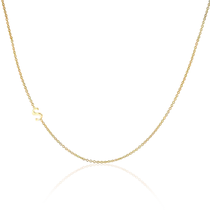 14K Gold Asymmetrical Initial Necklace