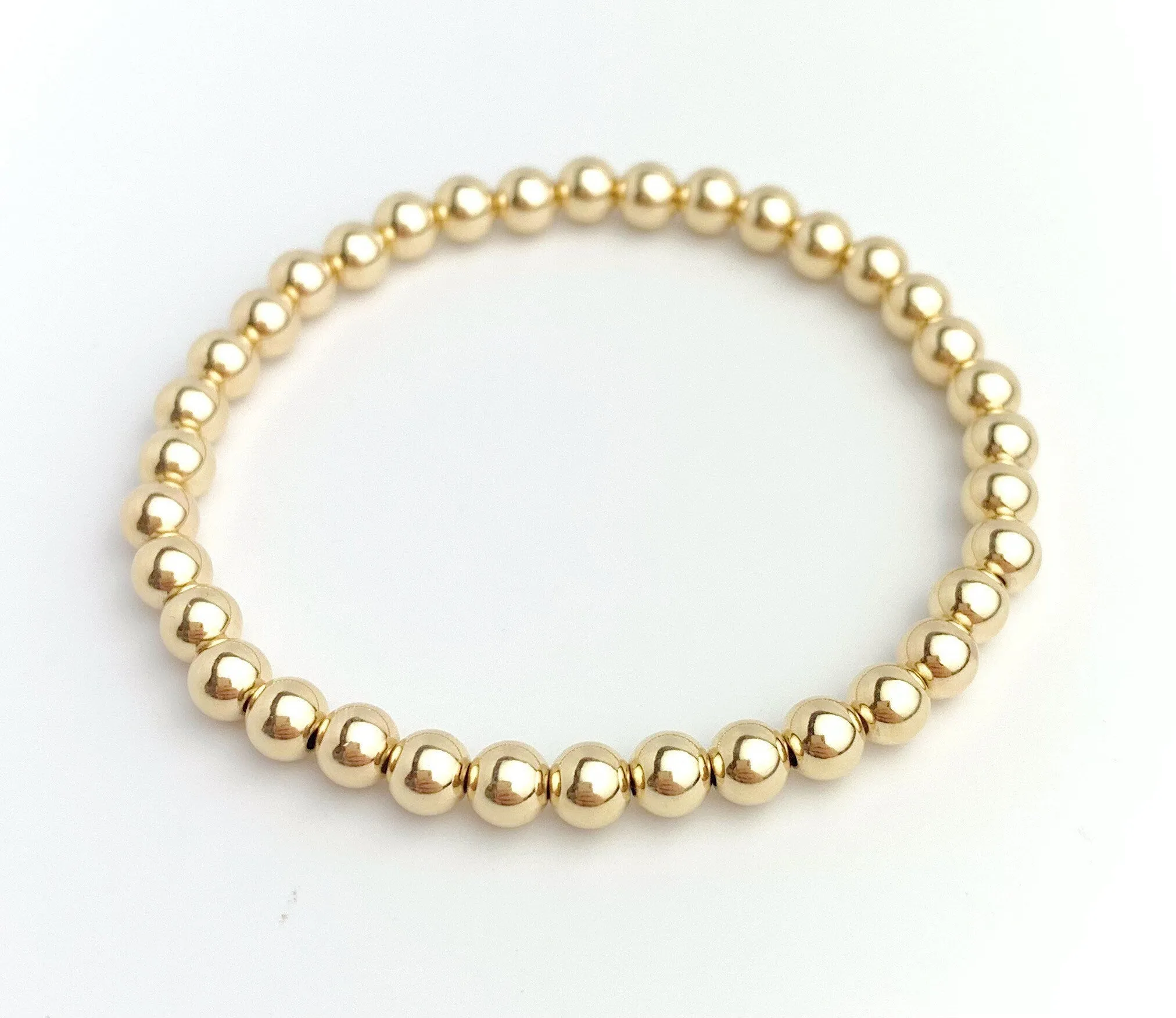 14k Gold Filled Beaded Stretchy Bracelet