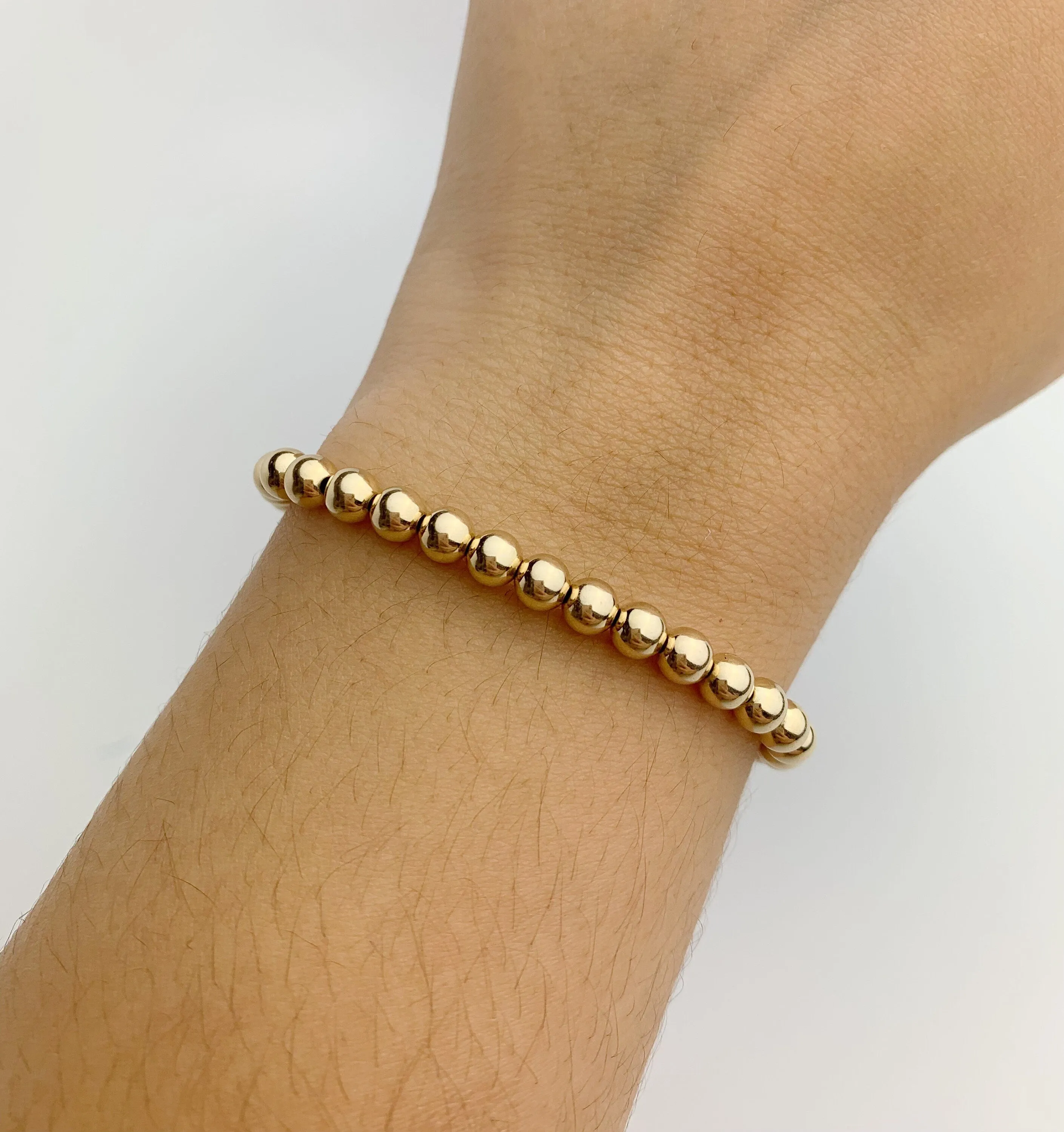 14k Gold Filled Beaded Stretchy Bracelet