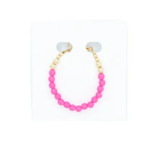 14K Gold Filled Bracelet - Round Hot Pink