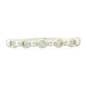 14K W Gold 0.07cttw Peridot Band