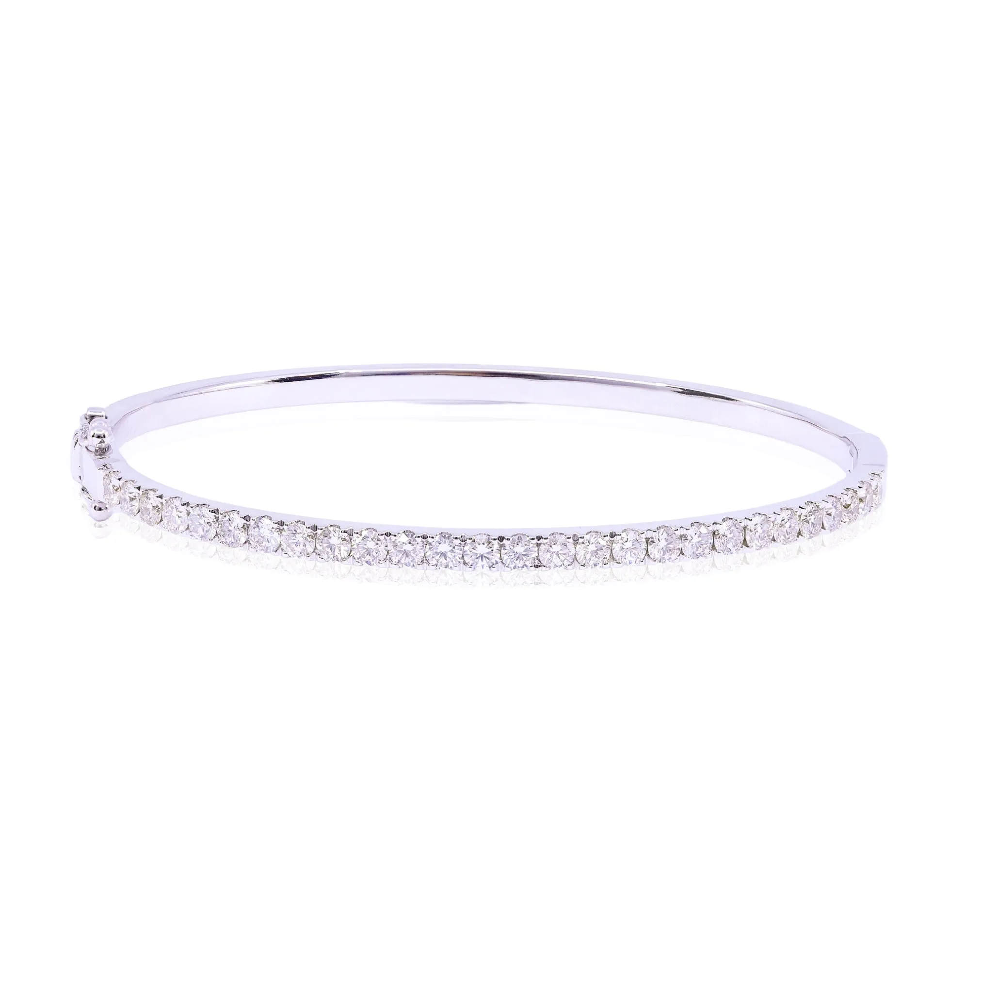 14K WHITE GOLD DIAMOND BANGLE BRACELET - 2.03CTW