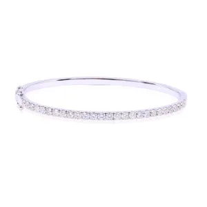 14K WHITE GOLD DIAMOND BANGLE BRACELET - 2.03CTW