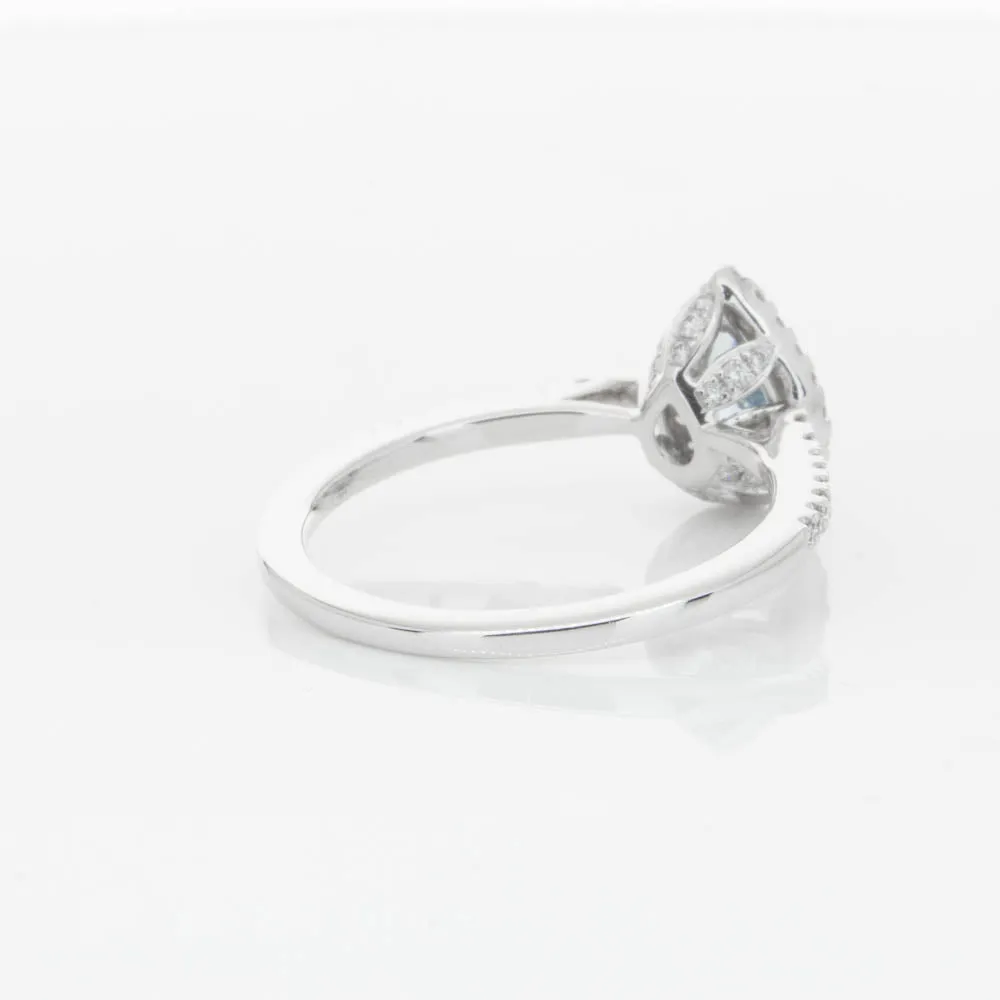 18ct White Gold .56ct Aquamarine & Diamond Mini Sierra Ring