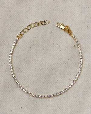 18k Gold Filled 2mm Cz Tennis Bracelet