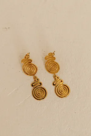 18K Gold Plated Around The World Earrings Gold