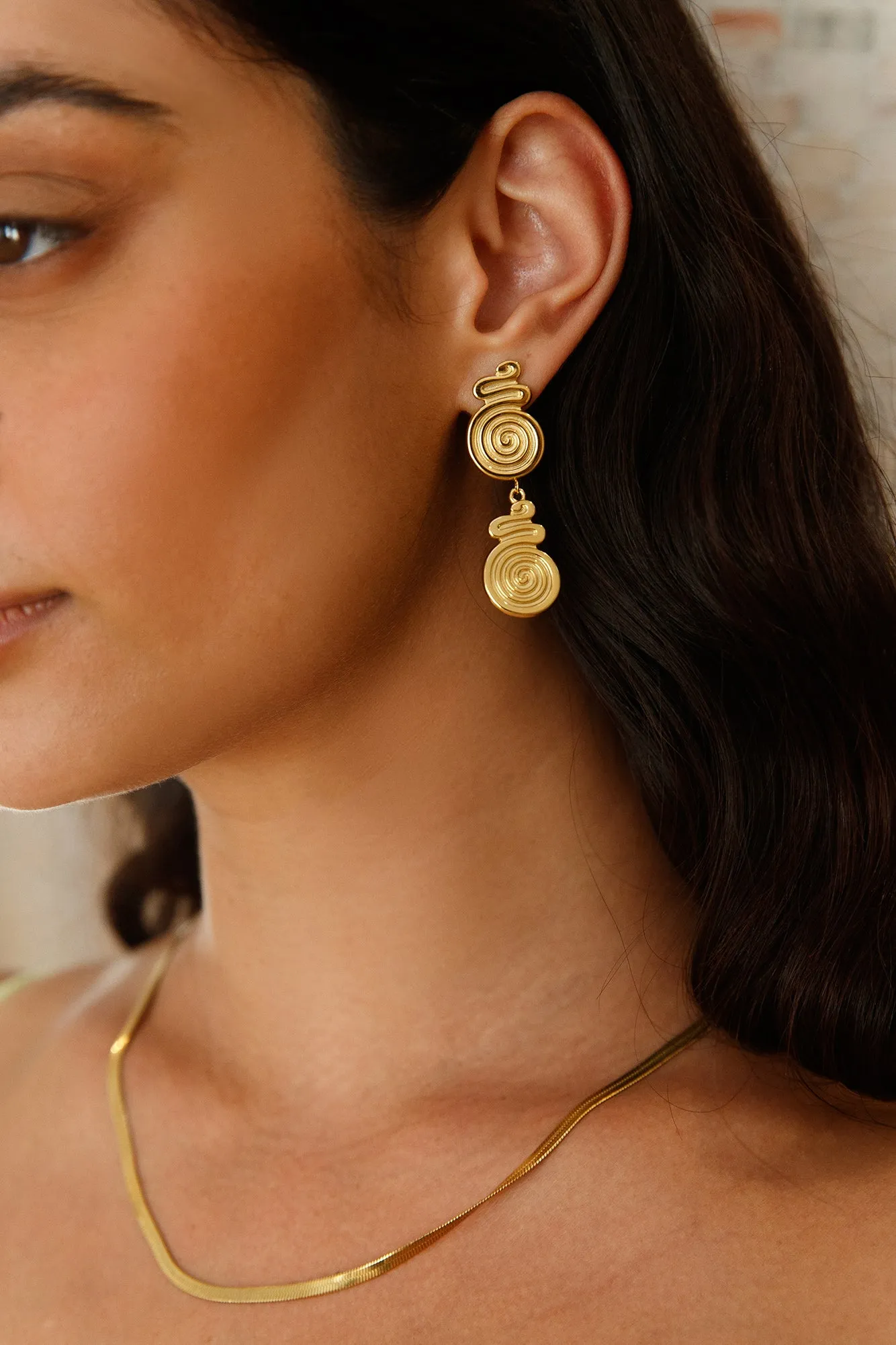 18K Gold Plated Around The World Earrings Gold