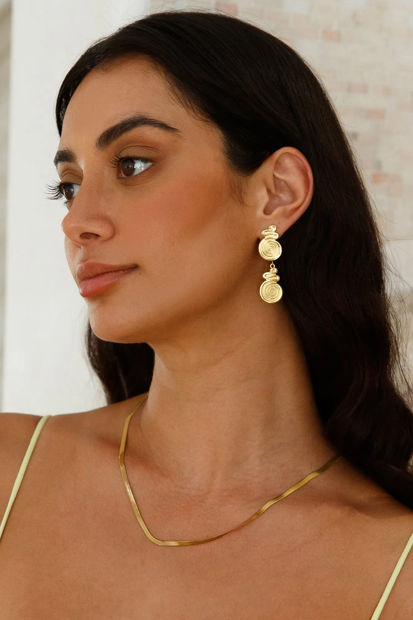 18K Gold Plated Around The World Earrings Gold