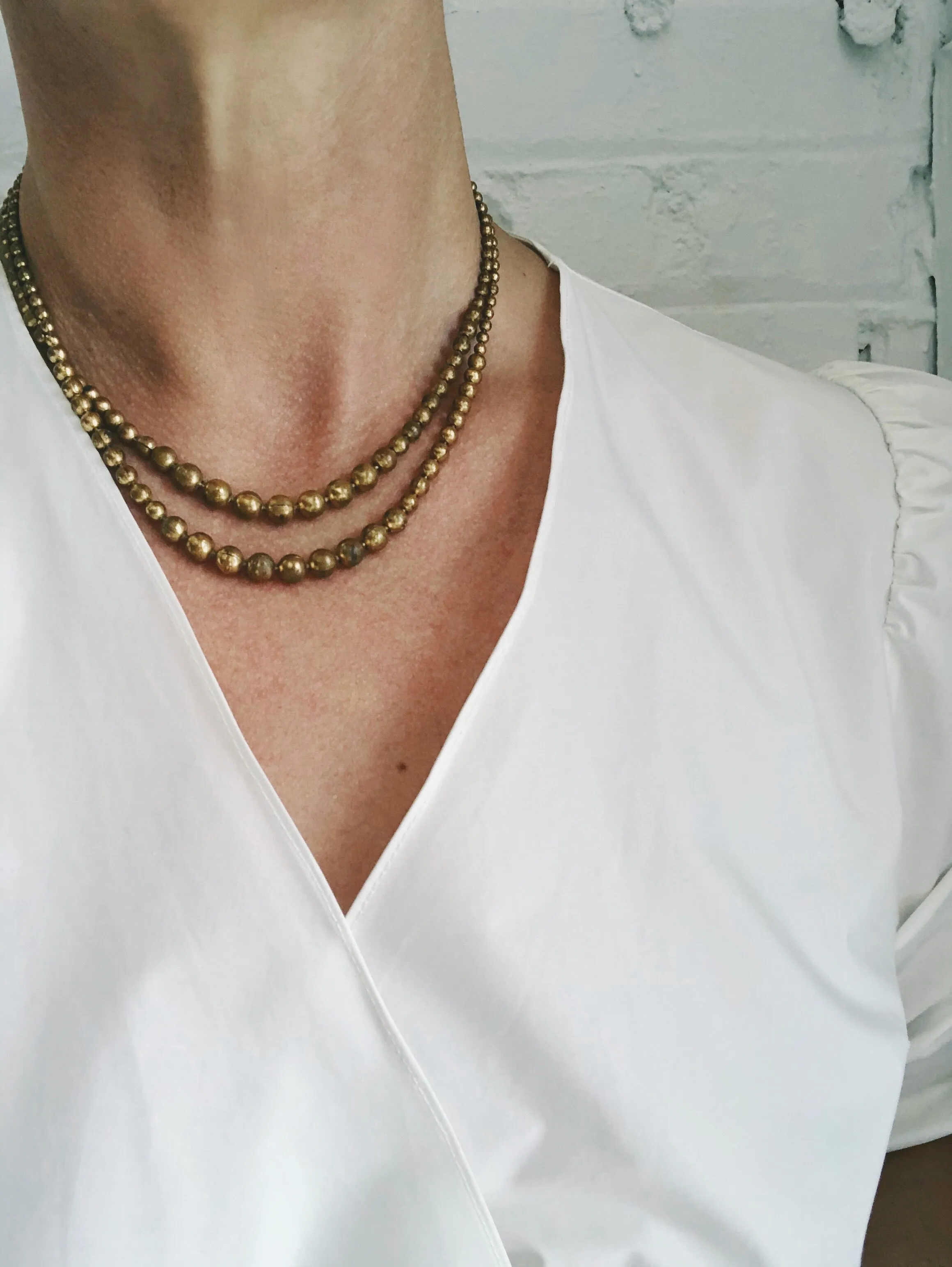 1930s Brass Ball Bearing Necklace