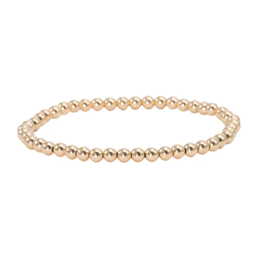 4mm Gold Filled Bead Bracelet