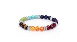 7 Chakra Crystals Stones Bracelet Spiritual Energy Gemstones Bead Bracelet