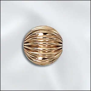 8mm Gold Filled Fluted Round Bead