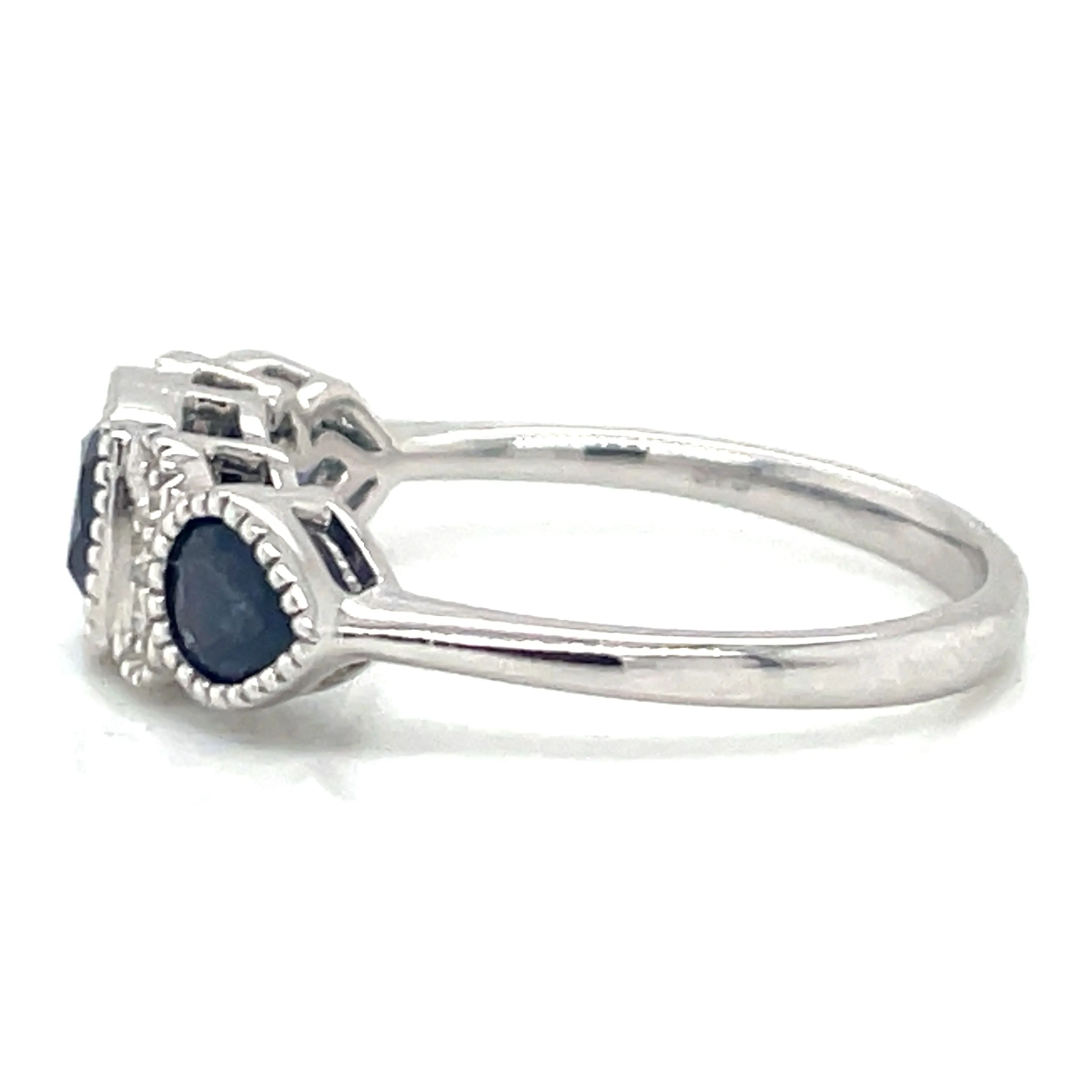 9ct White Gold Cushion & Pear Cut 2.60ct Earth Grown Sapphire Ring