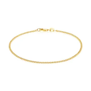 9ct Yellow Gold Silver Filled 27CM Curb 50 Gauge Anklet