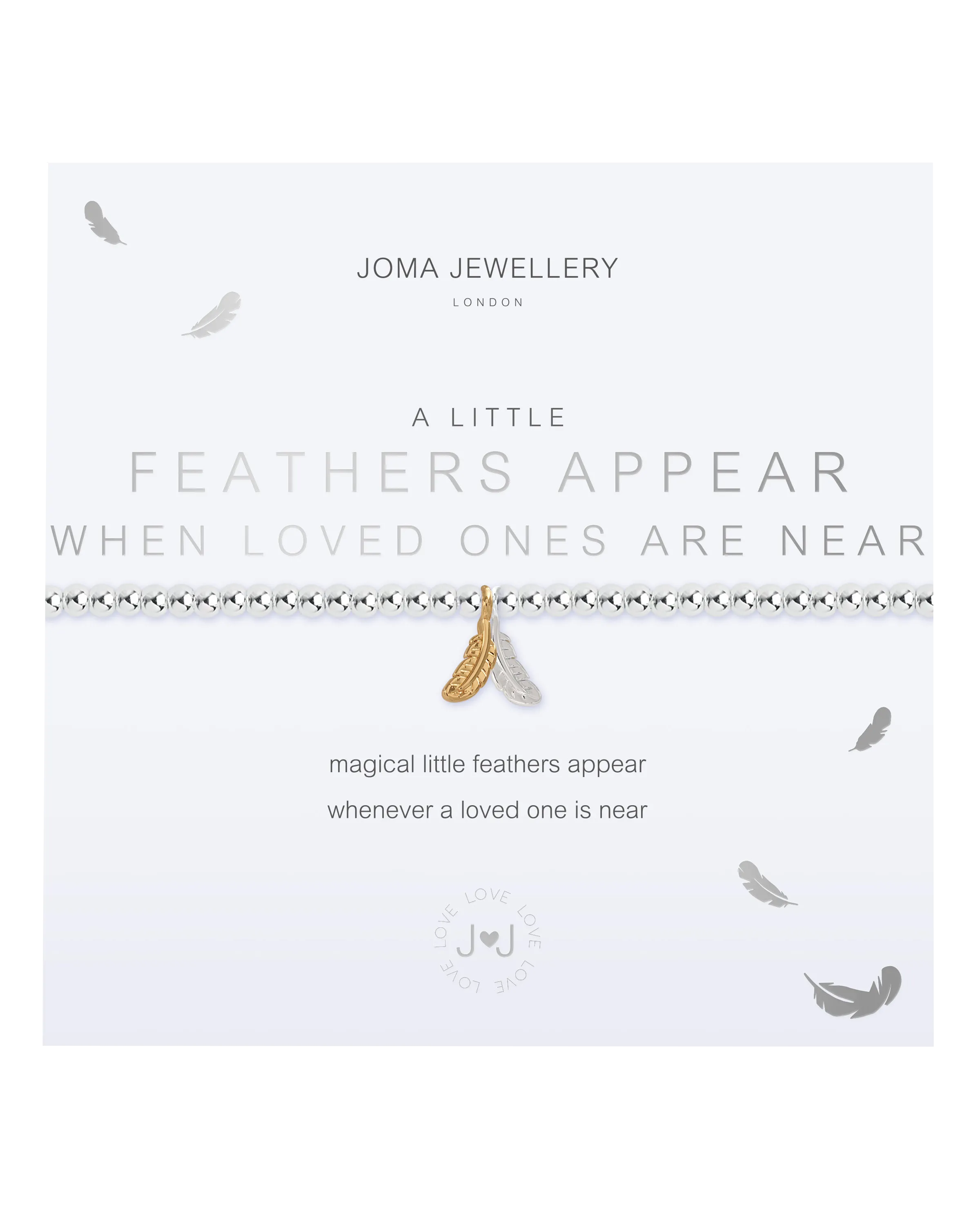 A Little Feathers Appear When Loved Ones Are Near Bracelet in Silver & Gold