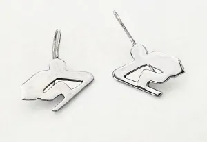 Abstract Rower Wire Earrings Sterling Silver Made by Rubini Jewelers.