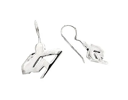 Abstract Rower Wire Earrings Sterling Silver Made by Rubini Jewelers.