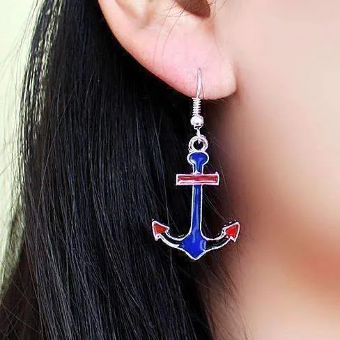 American Anchor Earrings For Woman