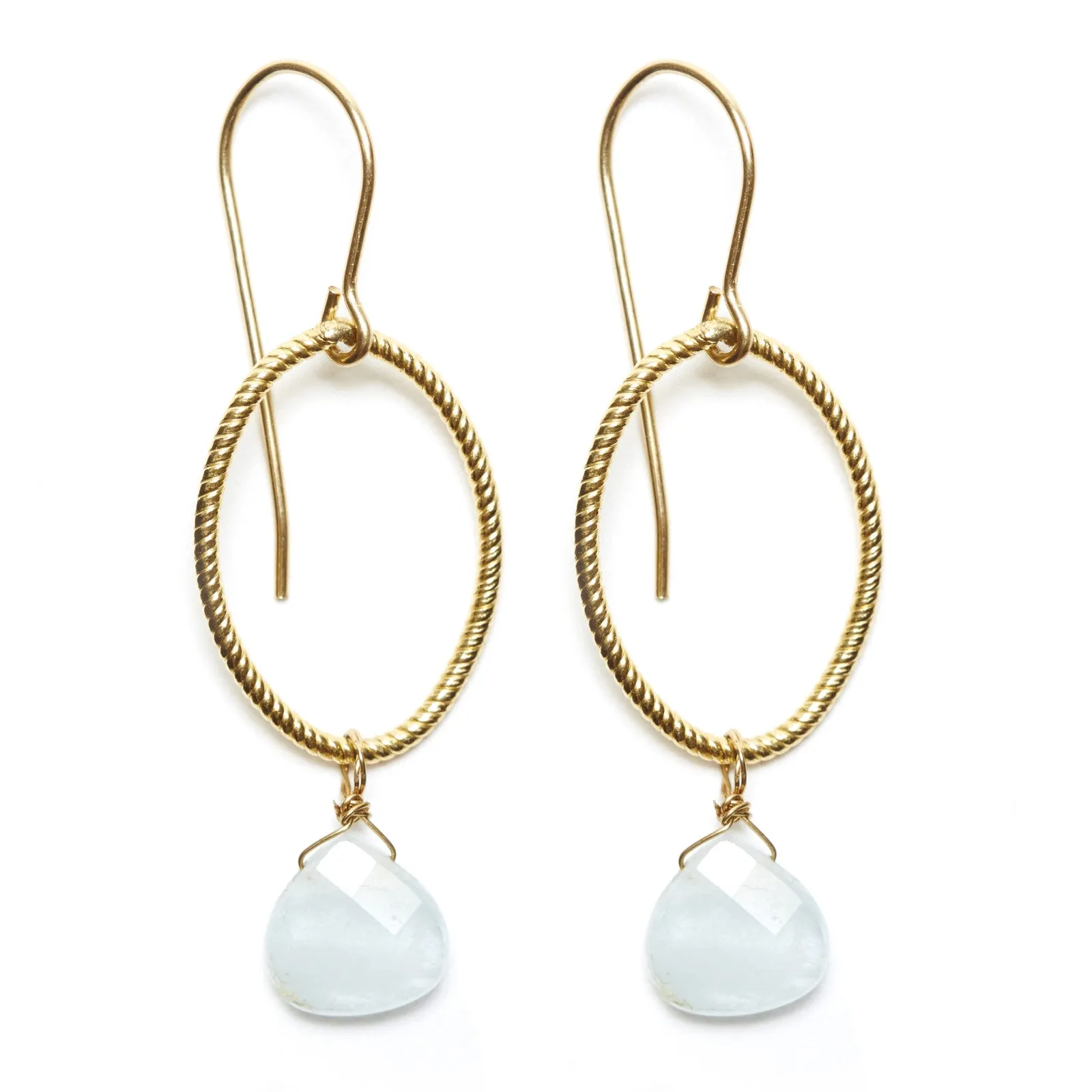 Annika earrings - gold/aquamarine