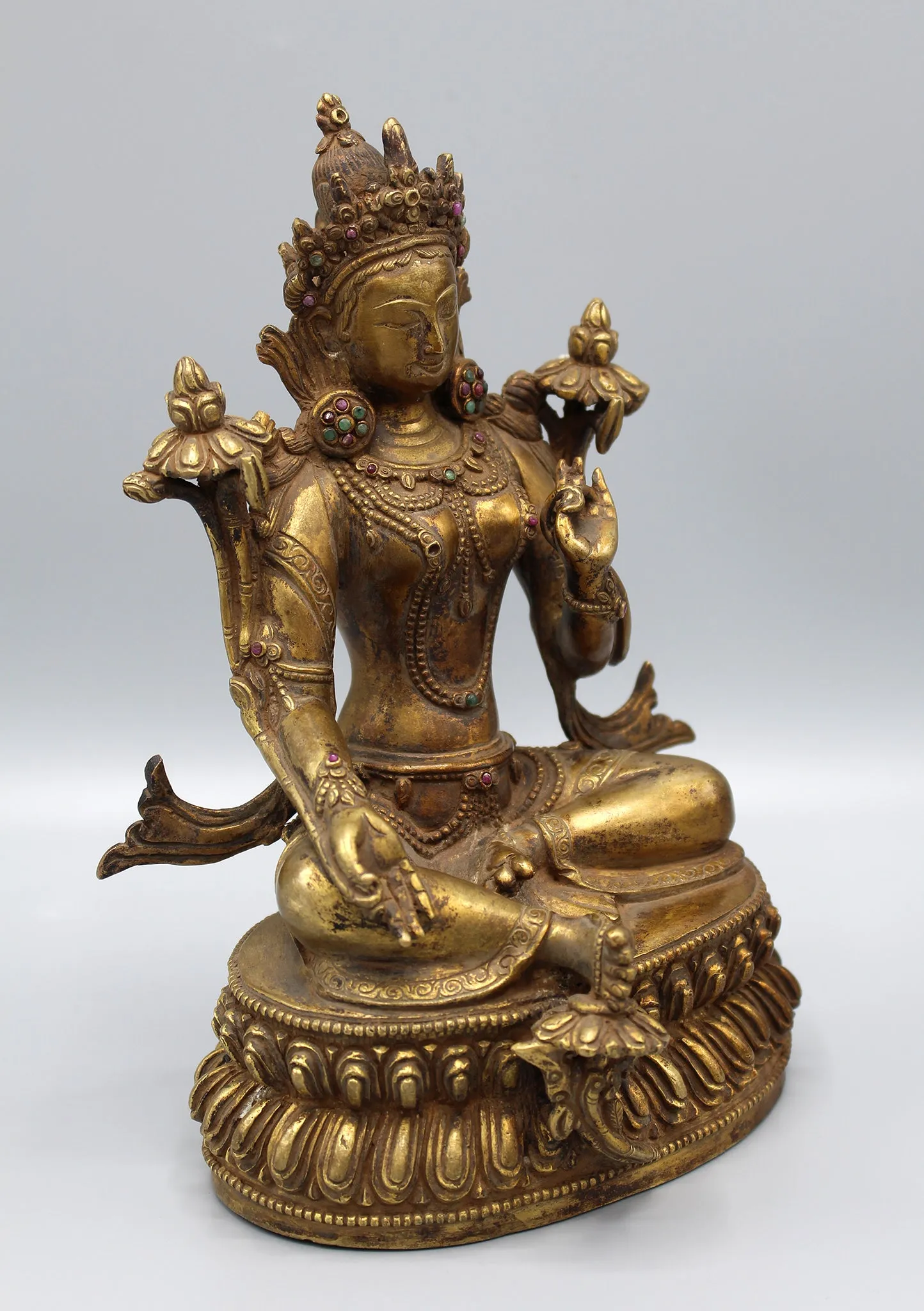 Antique Tibetan Deities Green Tara Statue