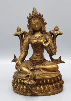 Antique Tibetan Deities Green Tara Statue