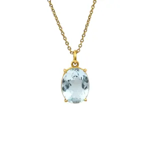 AQUAMARINE PENDANT 18K YELLOW GOLD