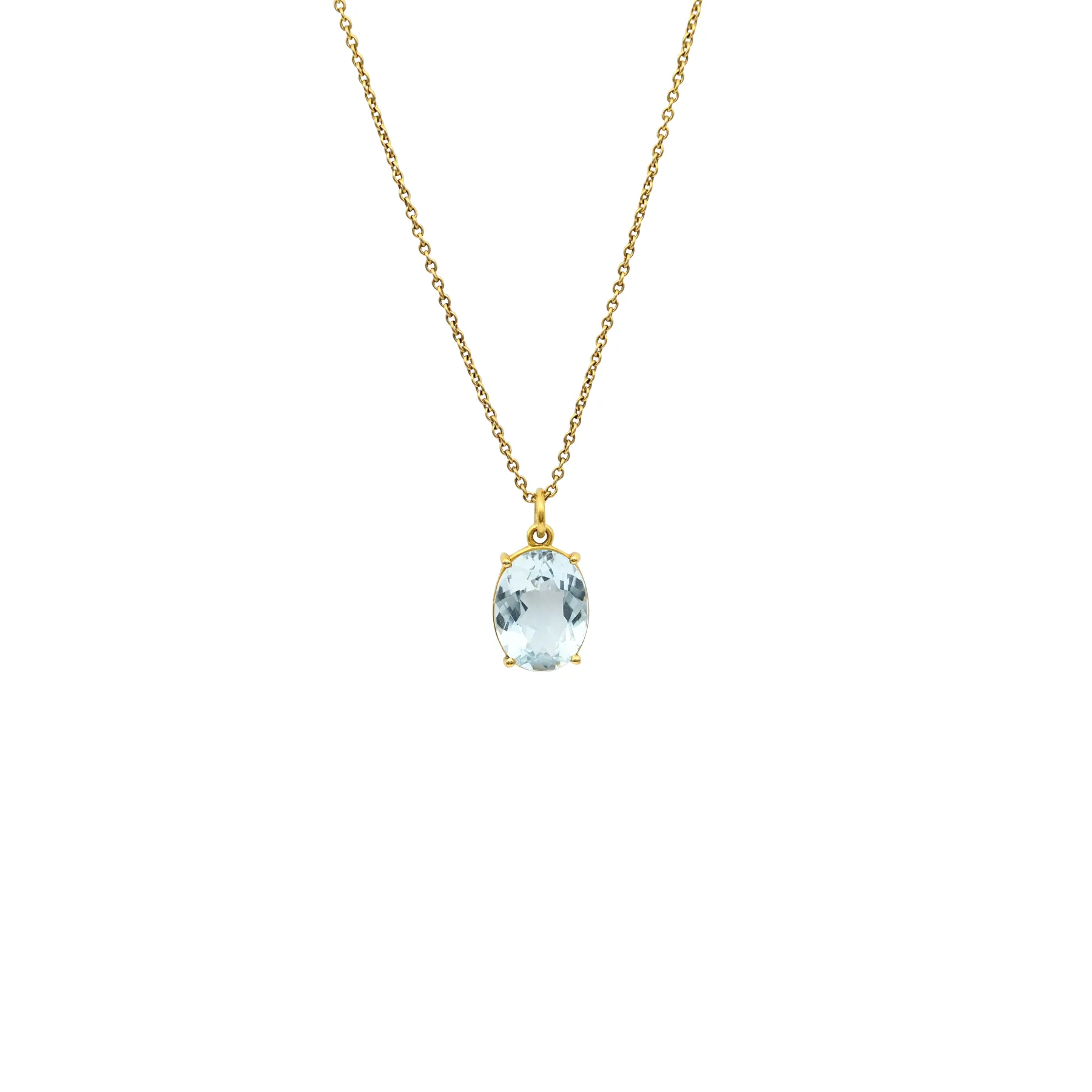 AQUAMARINE PENDANT 18K YELLOW GOLD