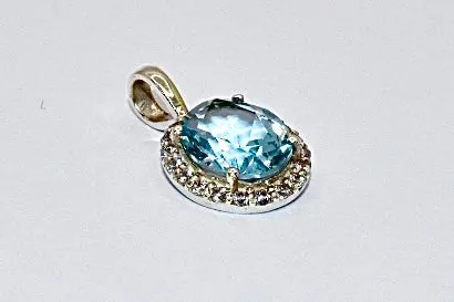 Aquamarine Premium Gemstone Oval Pendant