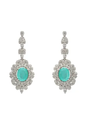 Arabesque Splendor Drop Earrings Paraiba Tourmaline Silver