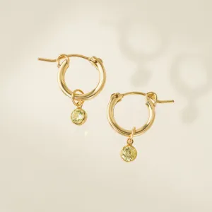 August Birthstone Gold-Filled Hoop Earrings