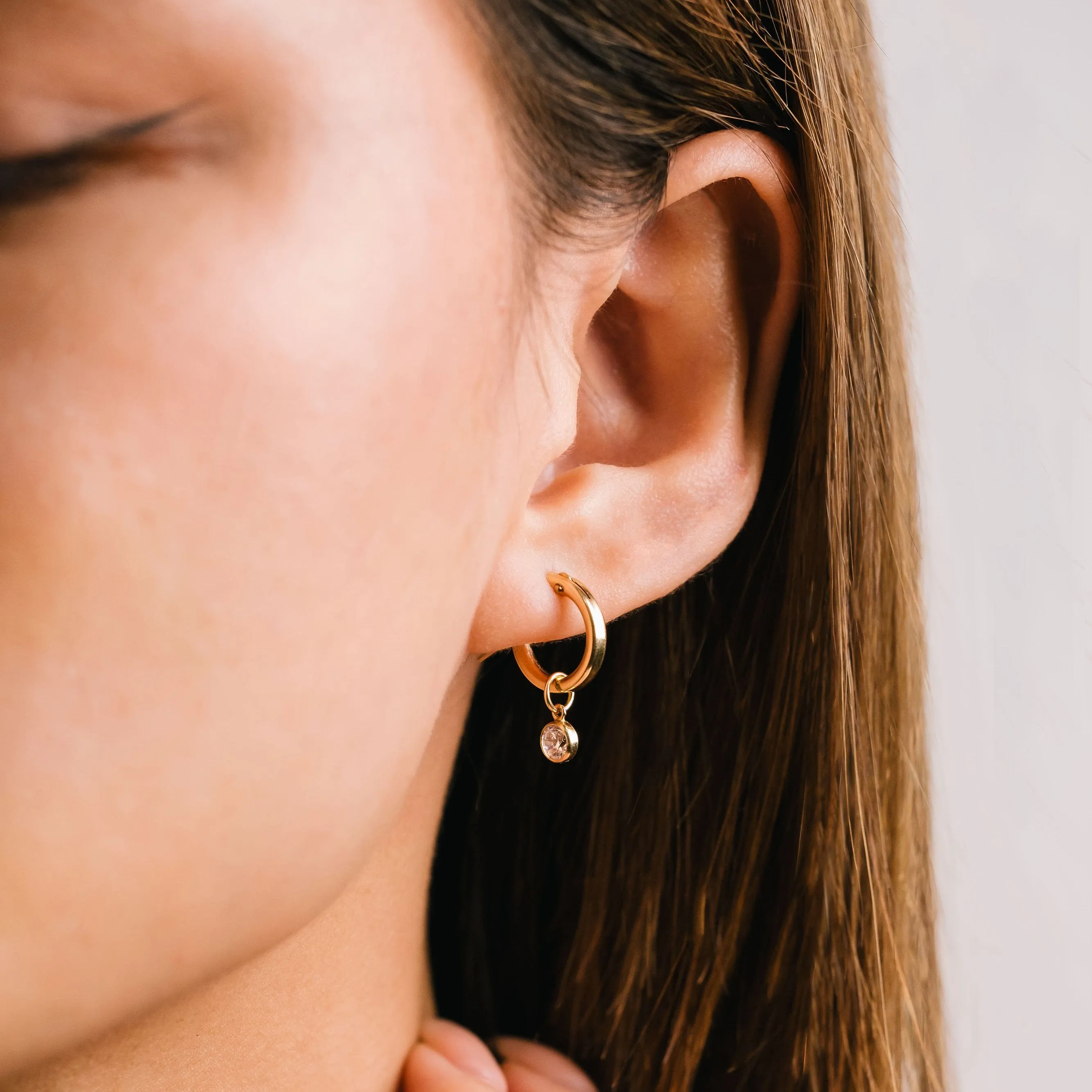 August Birthstone Gold-Filled Hoop Earrings