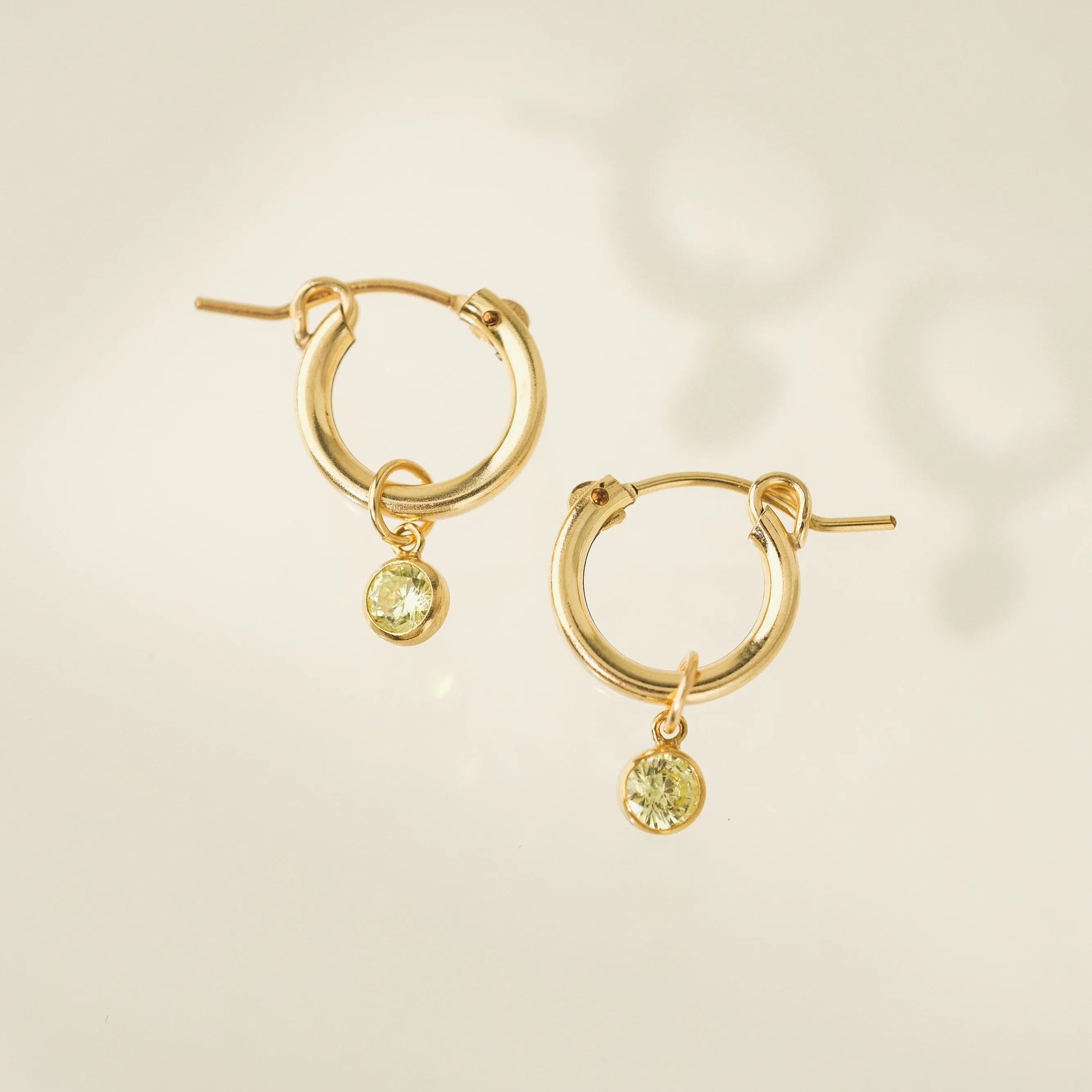 August Birthstone Gold-Filled Hoop Earrings