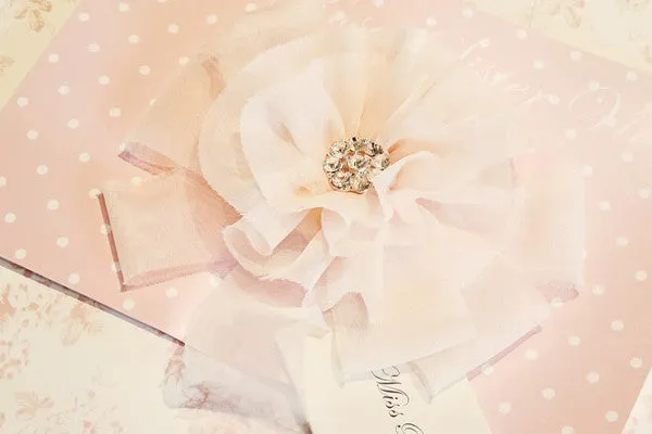 Baby girl lady white or peach organza vintage flower hair clip & brooch christening flower girl. bridal clip73