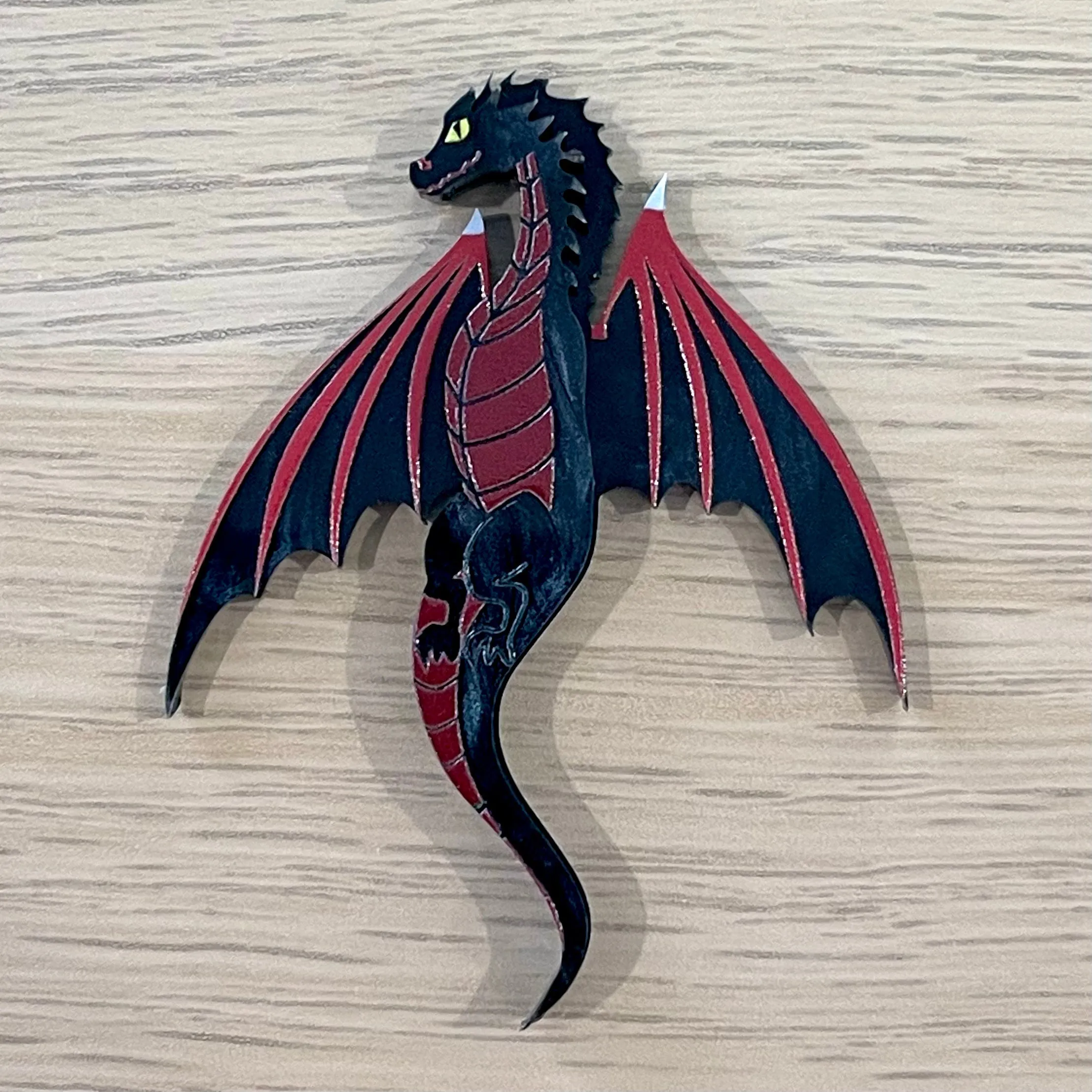 Black Dragon - Mini Brooch - Set of 2