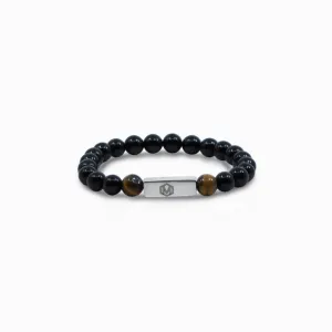 Black Tourmaline and Tiger Eye Bead Bracelet