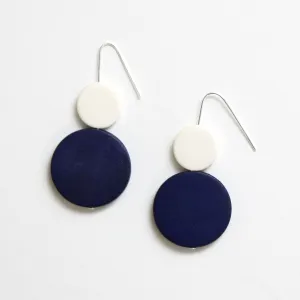 Blue Double Bead Isla Earrings