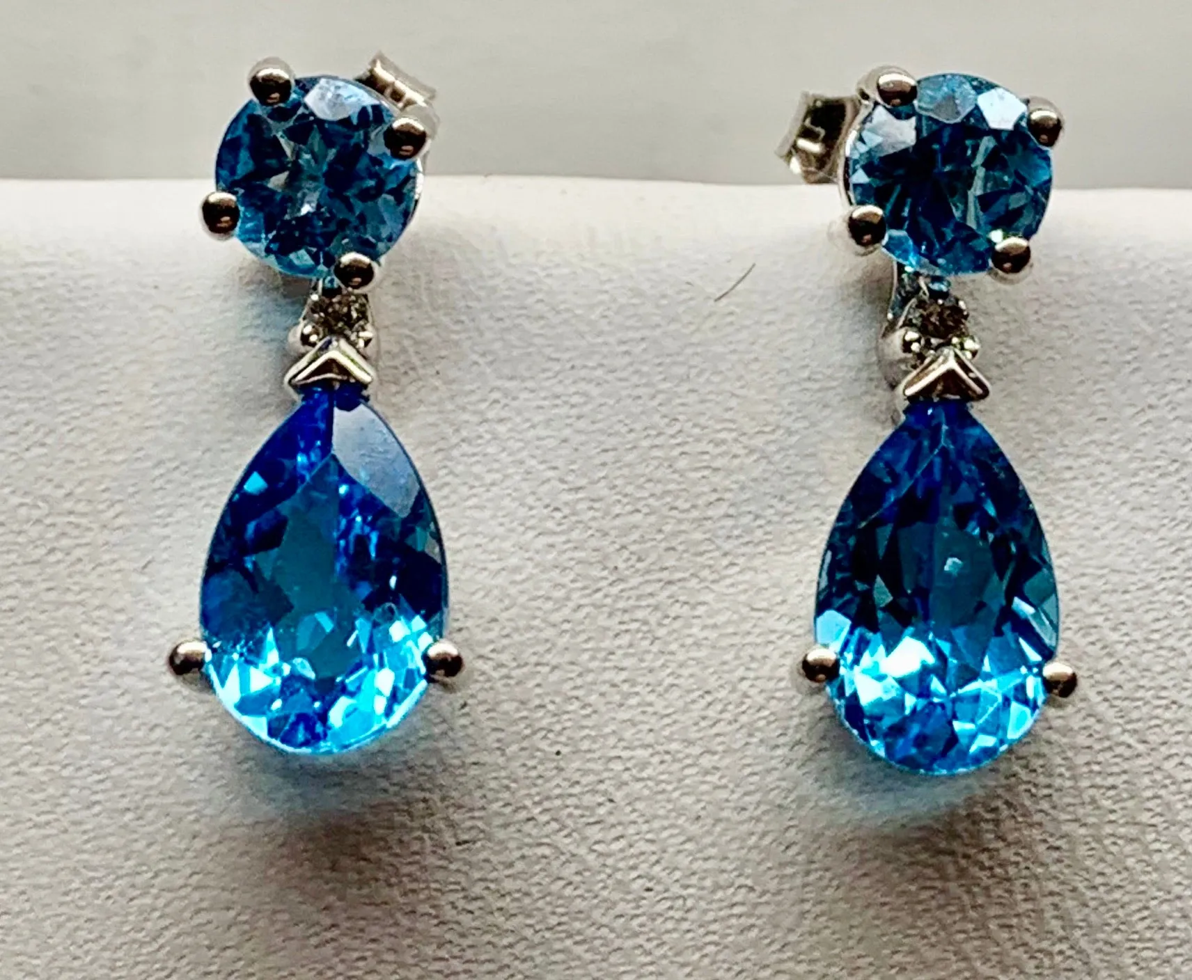 Blue Topaz Two Piece Earring