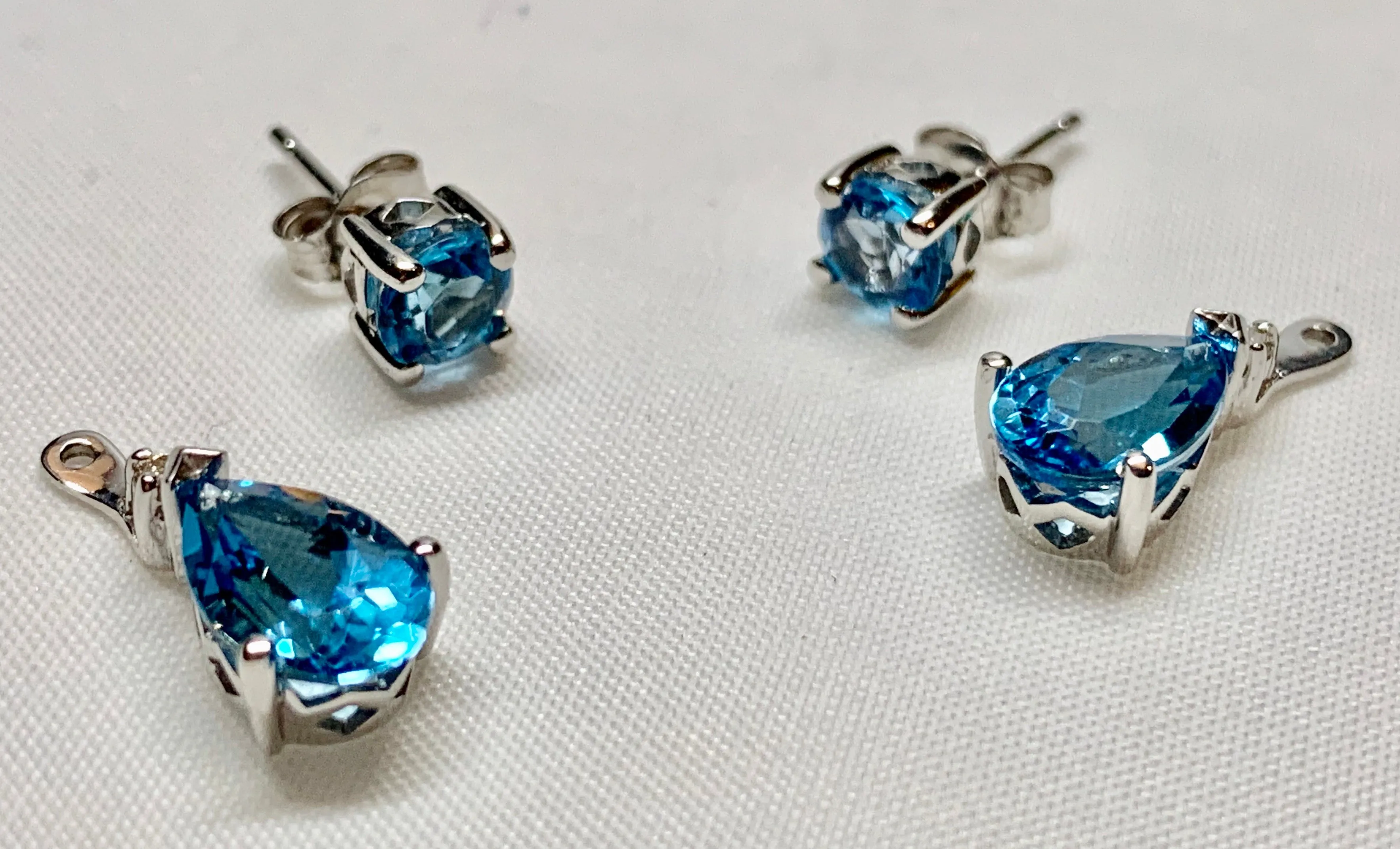 Blue Topaz Two Piece Earring