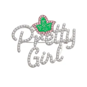 Brooch AKA Sorority Inspired Pretty Girl Pearl Pin Women