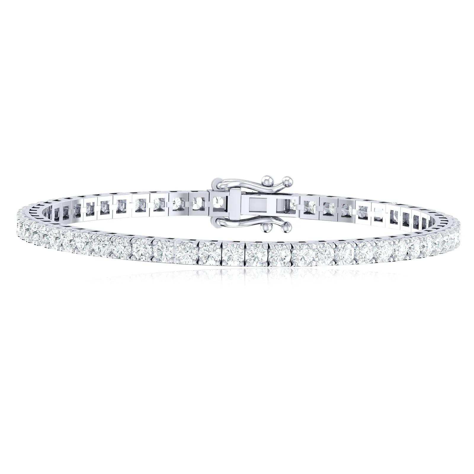 Celebration 18ct White Gold Round Cut 5 CARAT tw Lab Grown Diamonds Tennis Bracelet