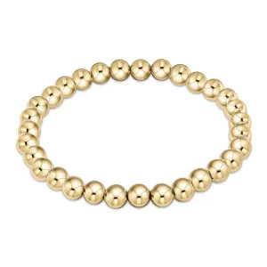 Classic Gold 6mm Bead Bracelet - Size 7.25''