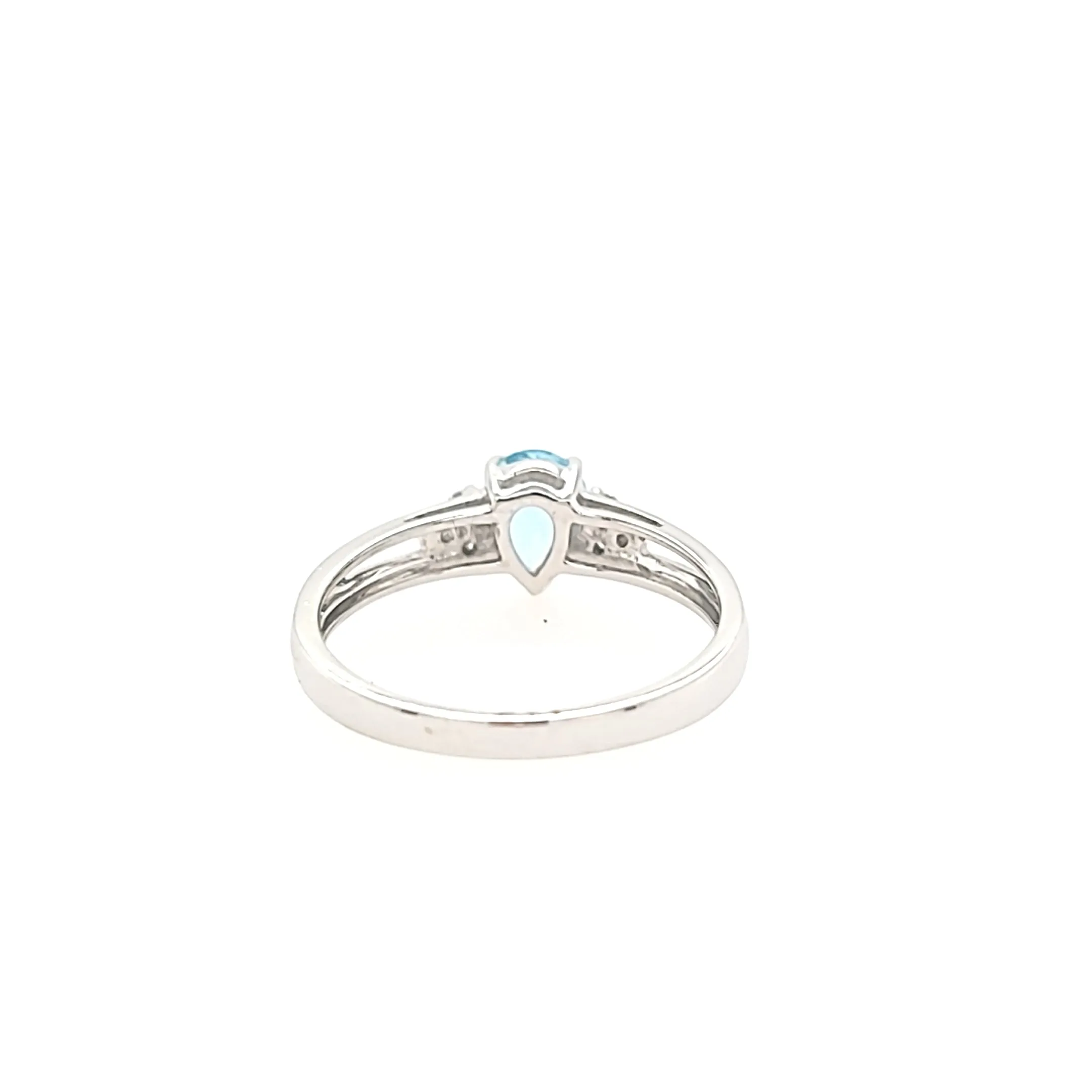 CLEARANCE - 14k White Gold Pear Aquamarine Ring (I6787)