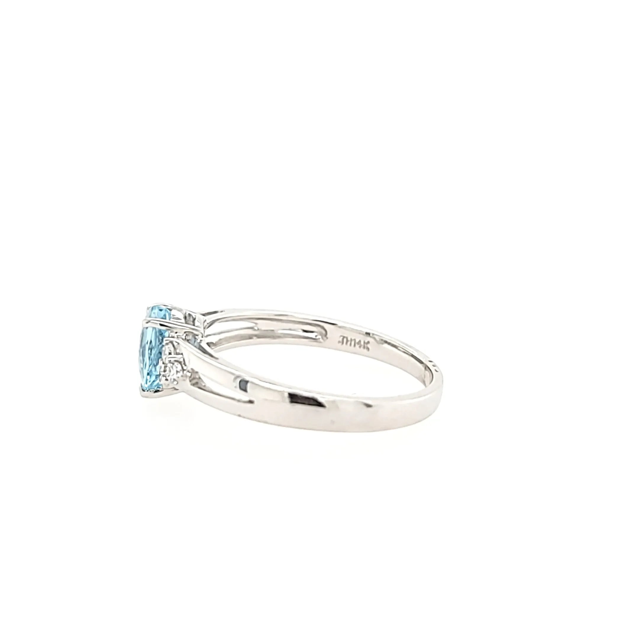 CLEARANCE - 14k White Gold Pear Aquamarine Ring (I6787)