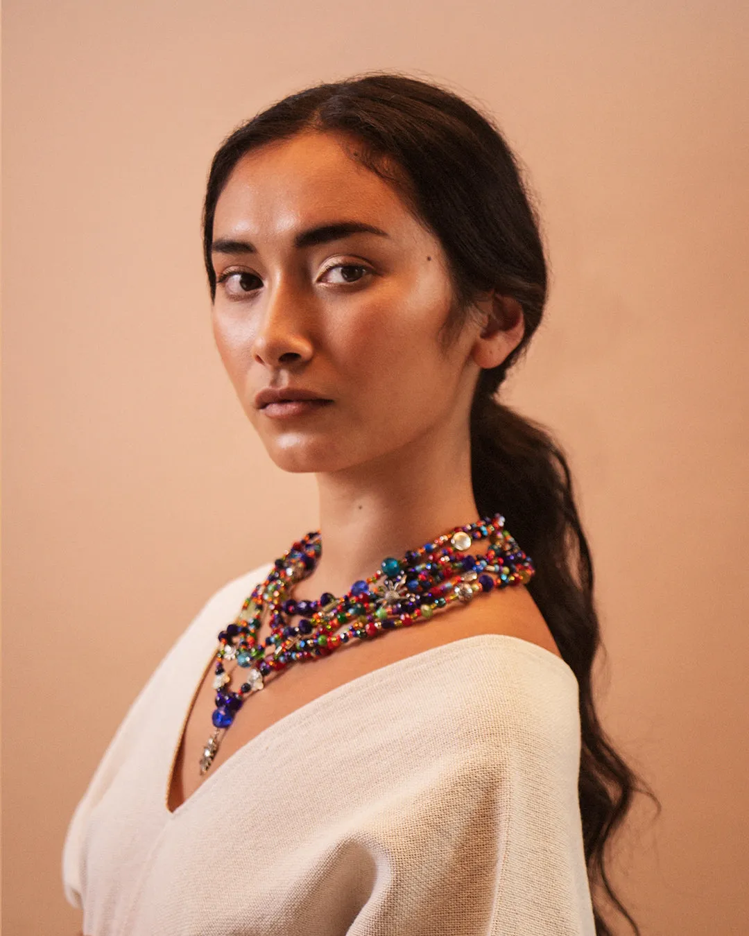 Contemporary Multicolor Hualcas Necklace