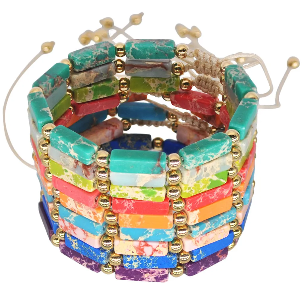 Cube Color Fantasy Agate Braided Bracelet