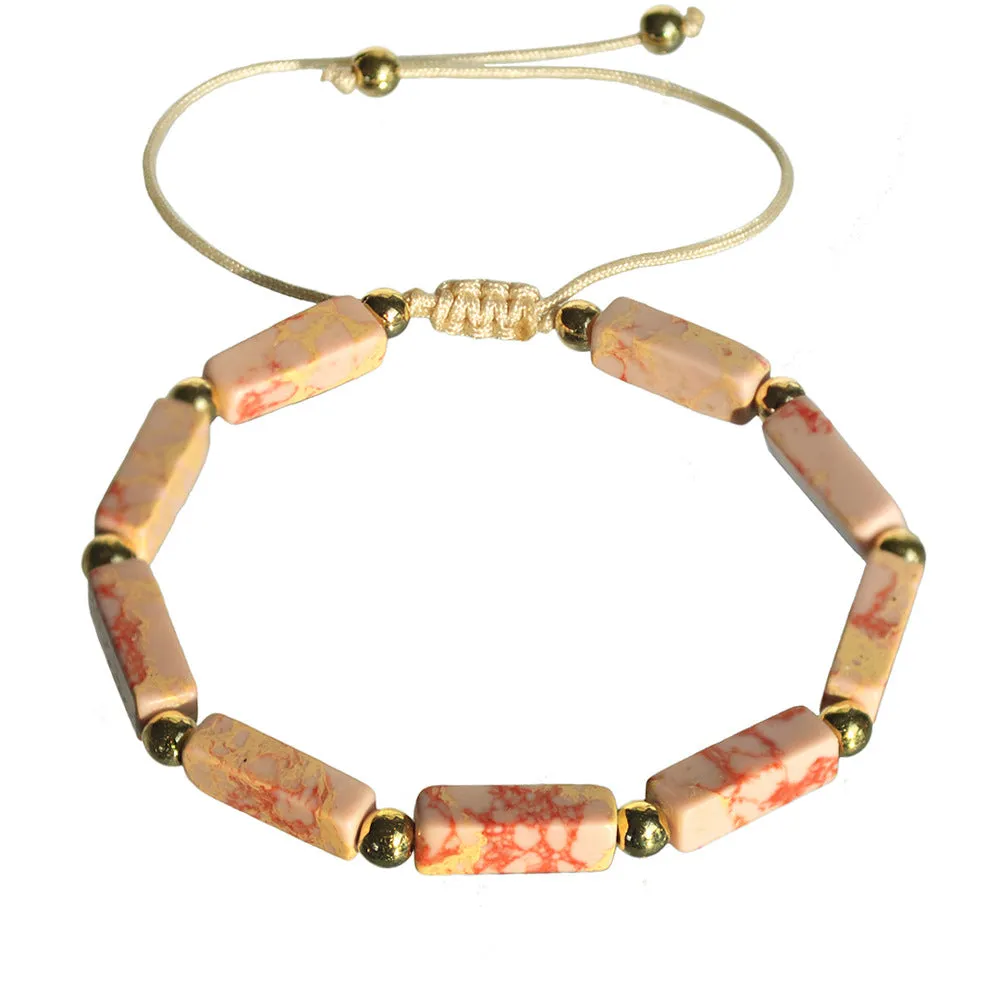 Cube Color Fantasy Agate Braided Bracelet