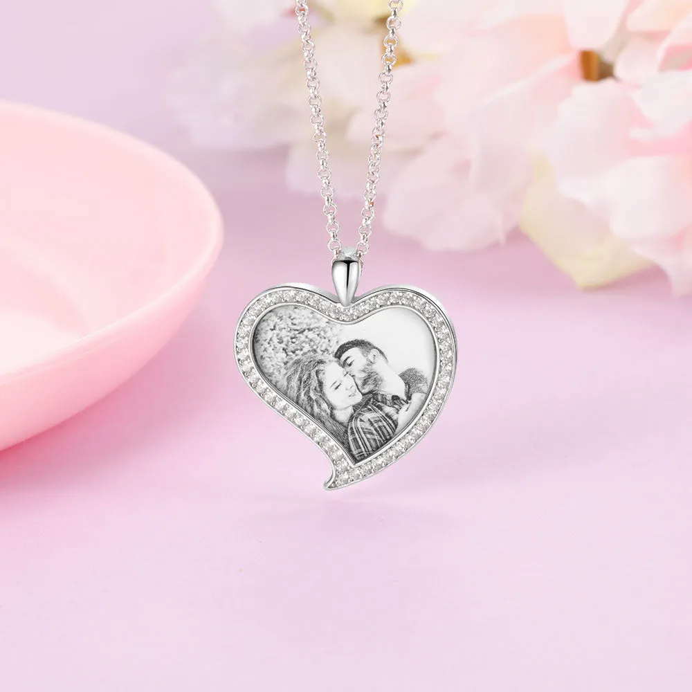 Custom Heart Necklace With Picture Inside- Gifts For Younger Mom