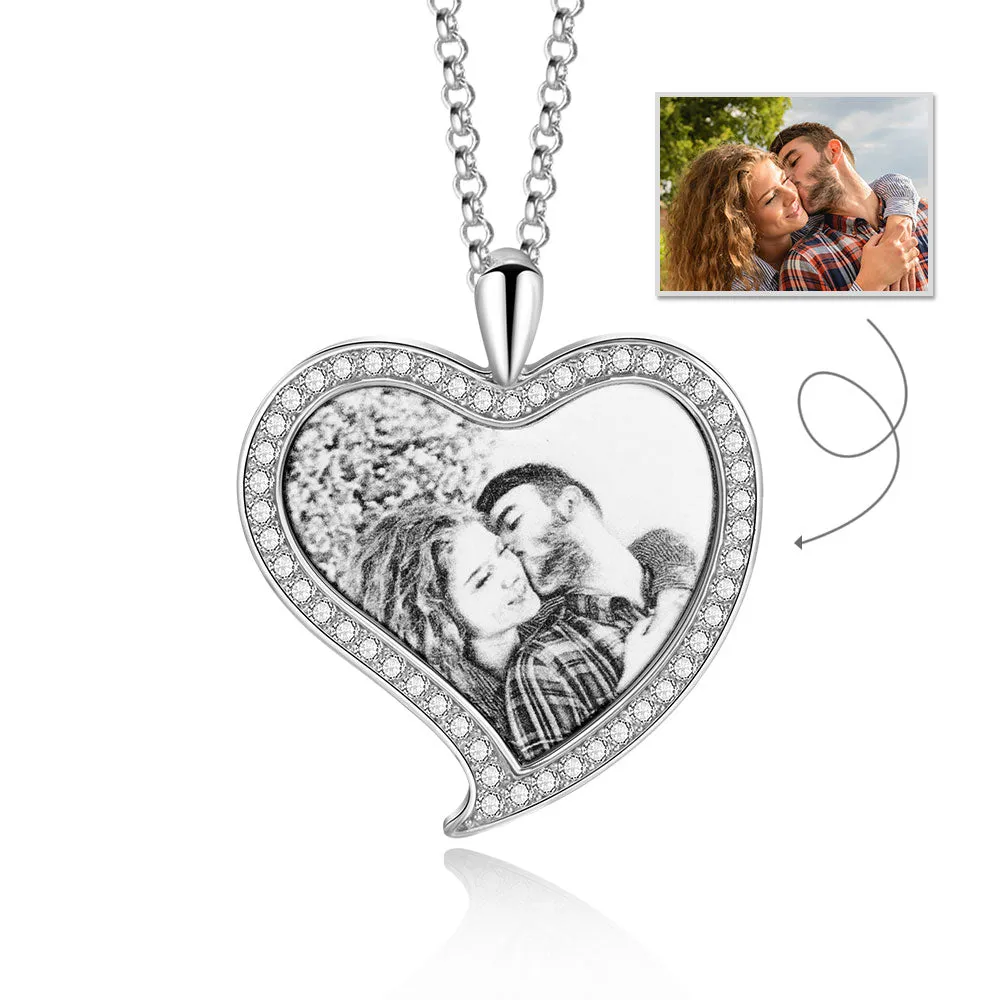 Custom Heart Necklace With Picture Inside- Gifts For Younger Mom