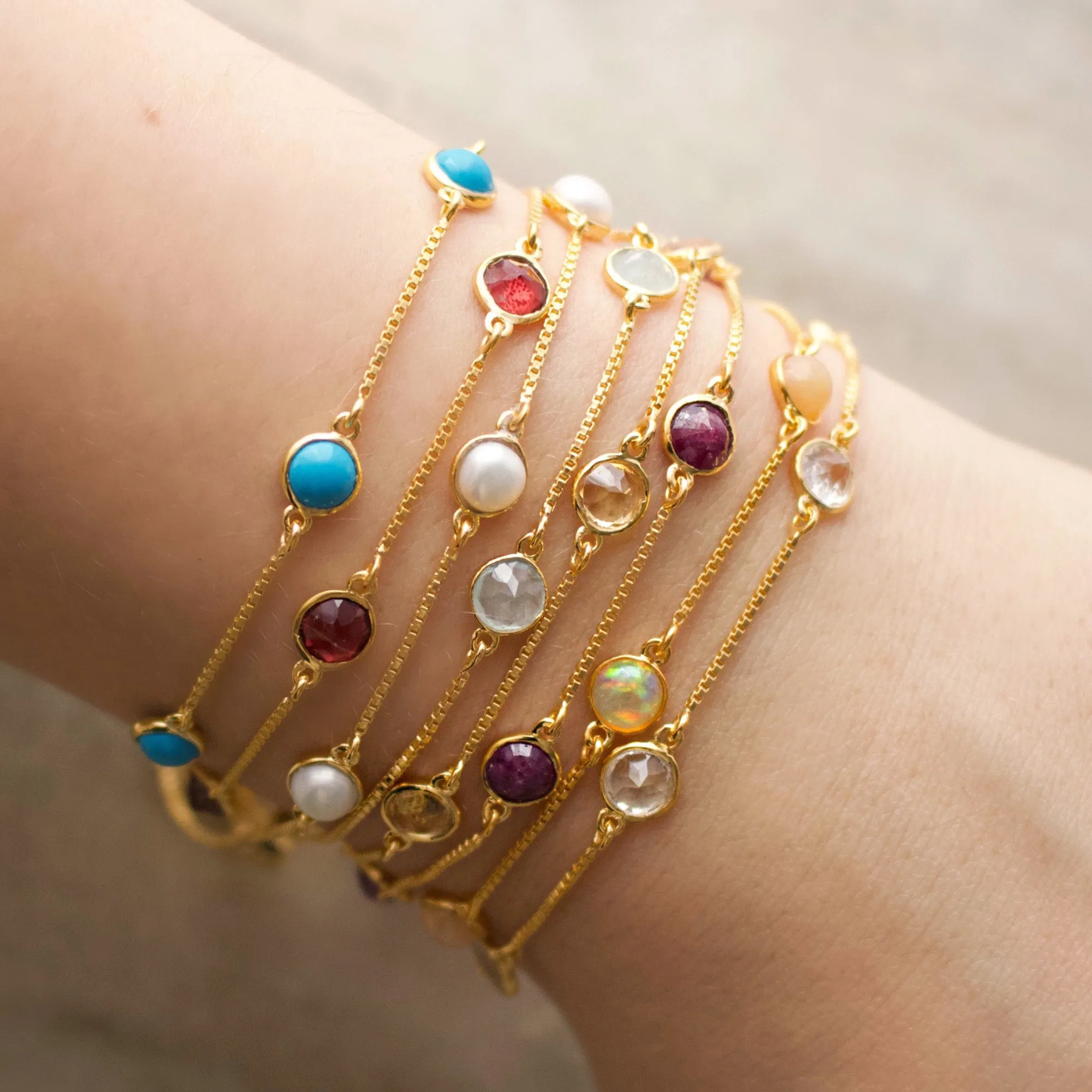 Dainty Semi Precious Stone Bracelet